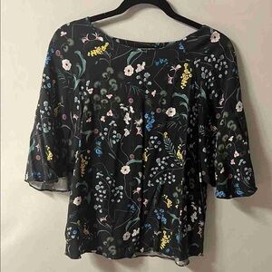 Floral Black Women's Top
